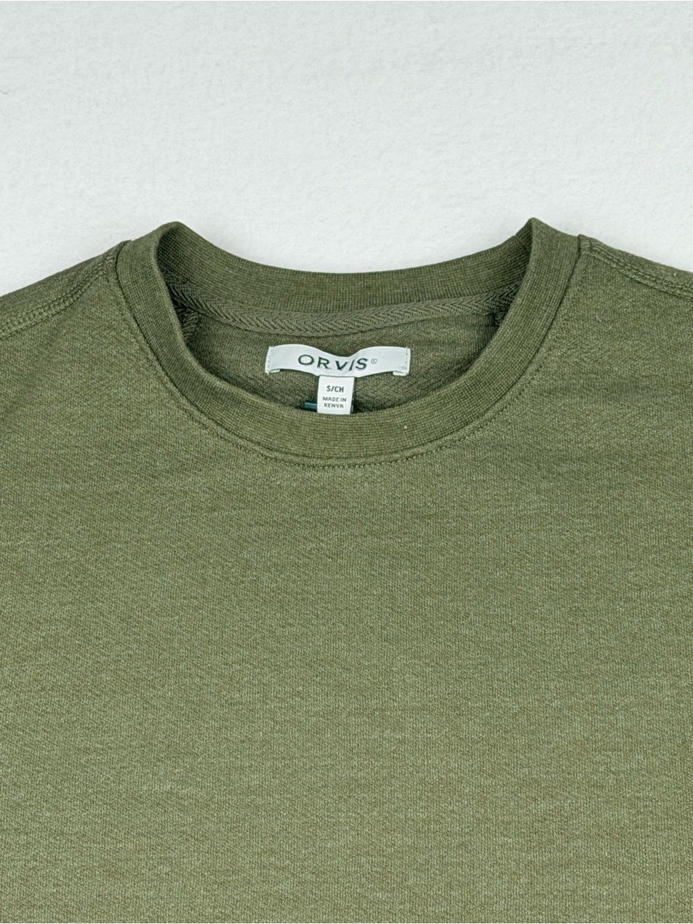 Orvis Men's Olive Green Crewneck Sweater Size S